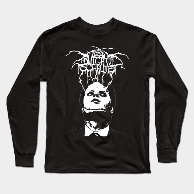 Dwight Schrute // Dwight Throne Skin Mask Long Sleeve T-Shirt by darklordpug